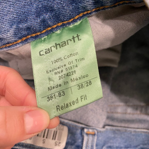 Carhartt Relaxed Fit Cotton Work Denim Jeans Men's 38x28 - Picture 7 of 10